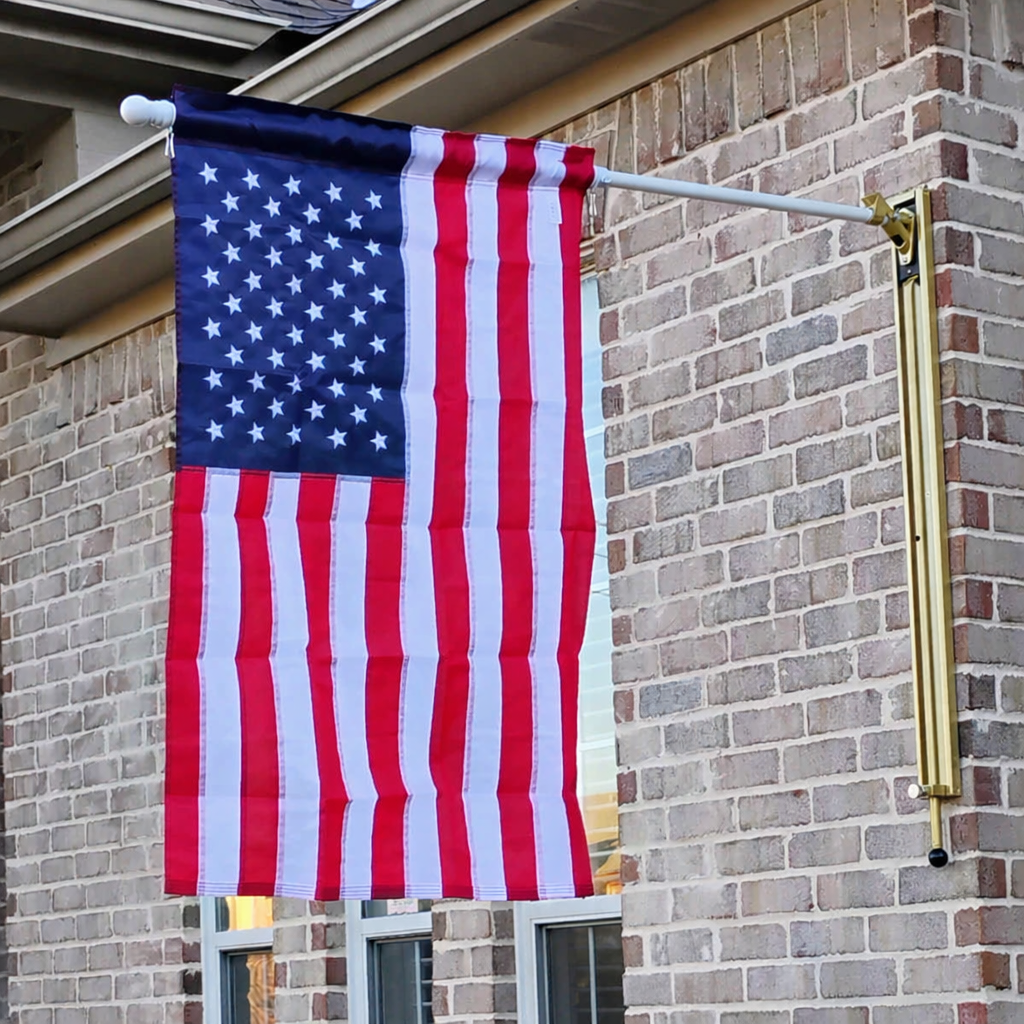 American flag raised into display position on gold VersaMast